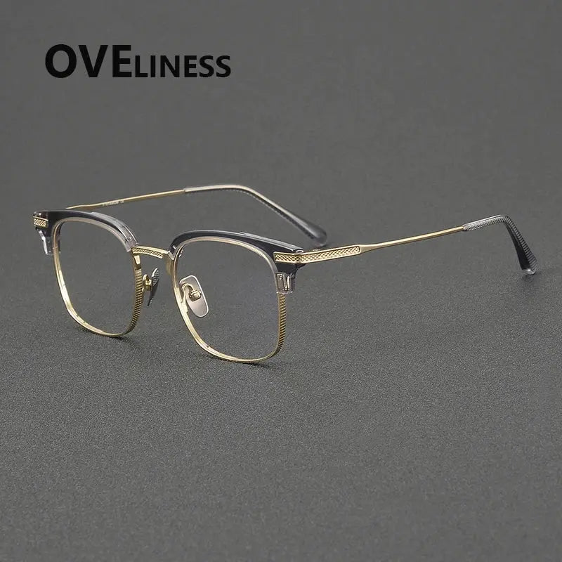 Unisex Square Full Rim Titanium Prescription Glasses 362080 — view 4 | Rx Spectacle