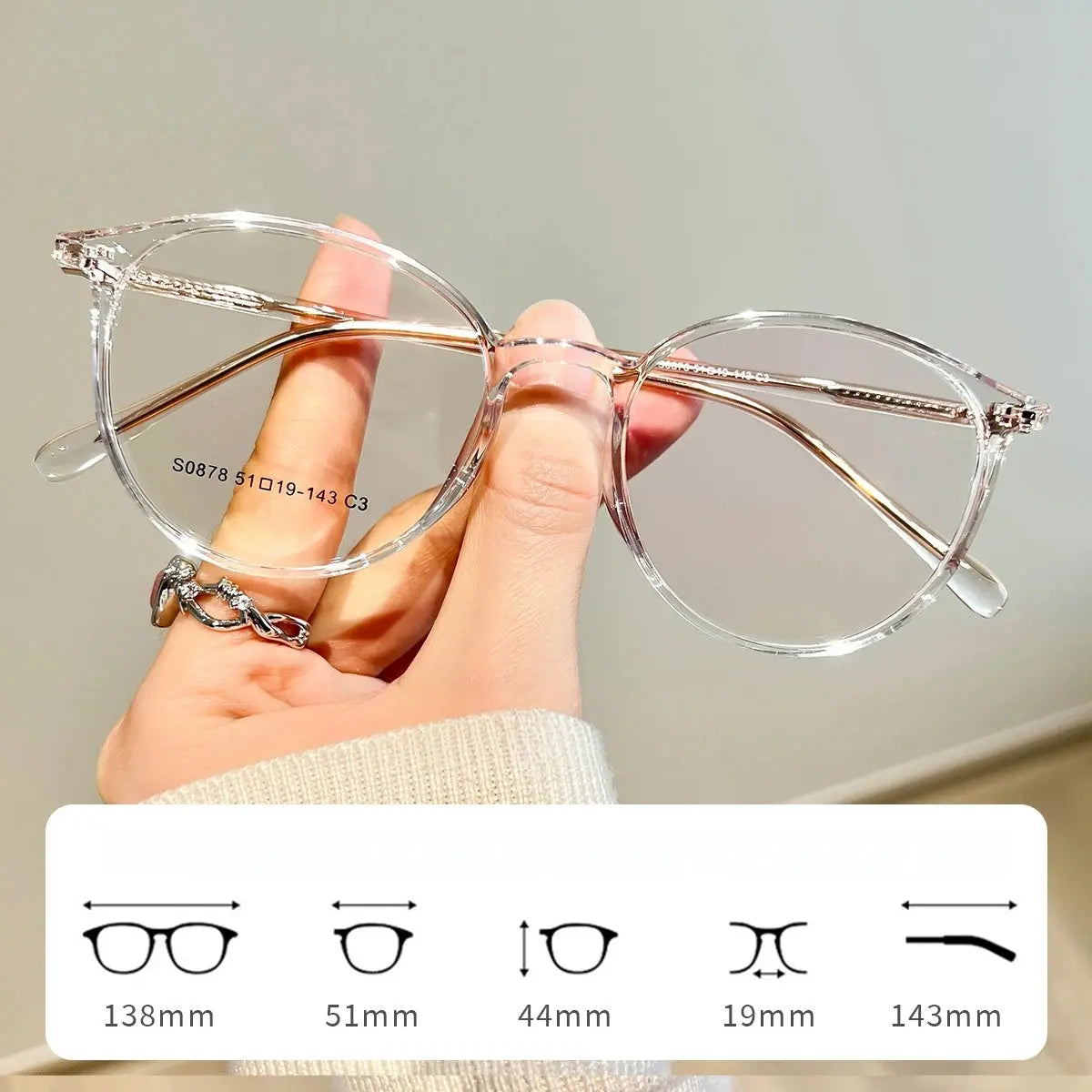 Women's Oval Full Rim Acetate Prescription Glasses 660878 — view 6 | Rx Spectacle