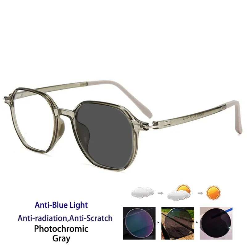 Unisex Polygon Full Rim TR90 Prescription Glasses 256856 — view 9 | Rx Spectacle