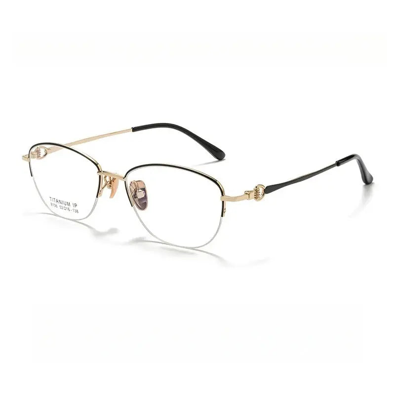 Women's Square Semi-Rimless Alloy Prescription Glasses 98106 — view 7 | Rx Spectacle
