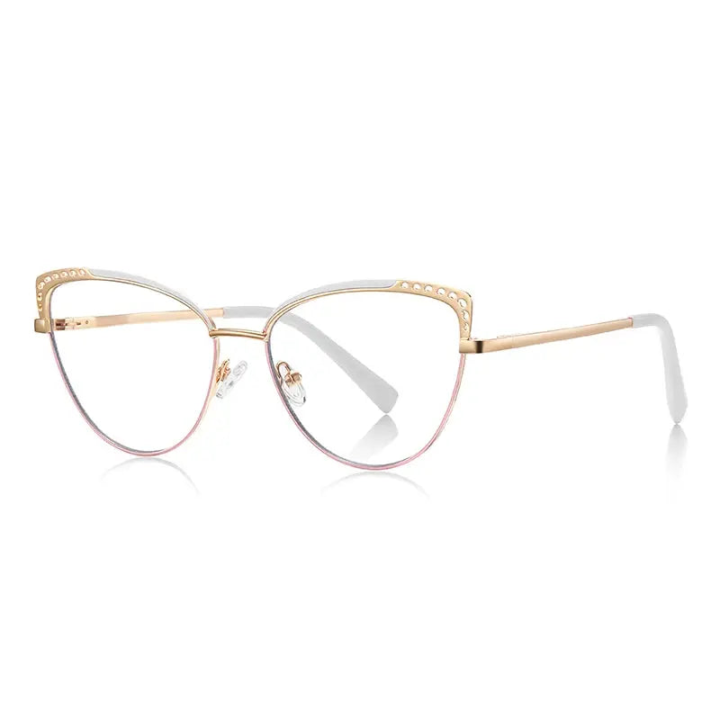 Women's Cat Eye Full Rim Alloy Prescription Glasses 843107 — view 7 | Rx Spectacle