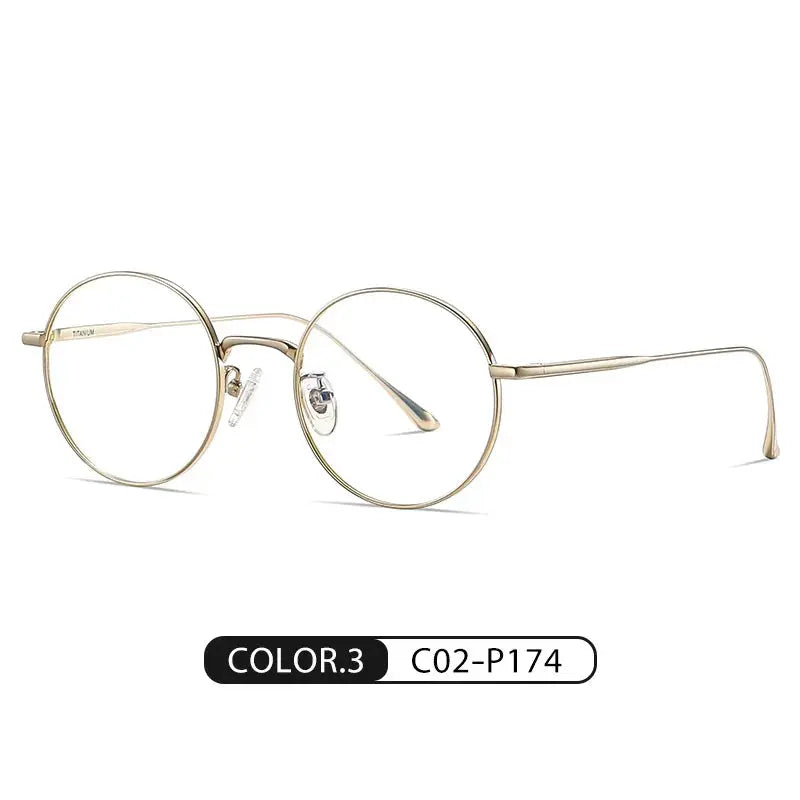 Women's Round Full Rim Titanium Prescription Glasses 913677 — view 5 | Rx Spectacle