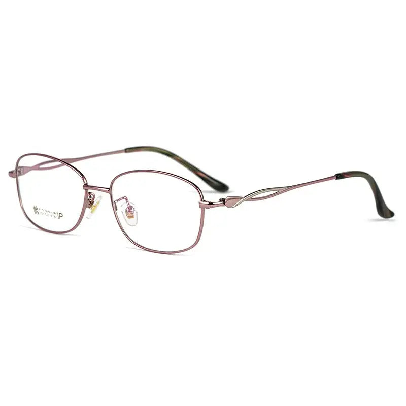 Women's Rectangular Full Rim Titanium Reading Glasses 3520x — view 1 | Rx Spectacle
