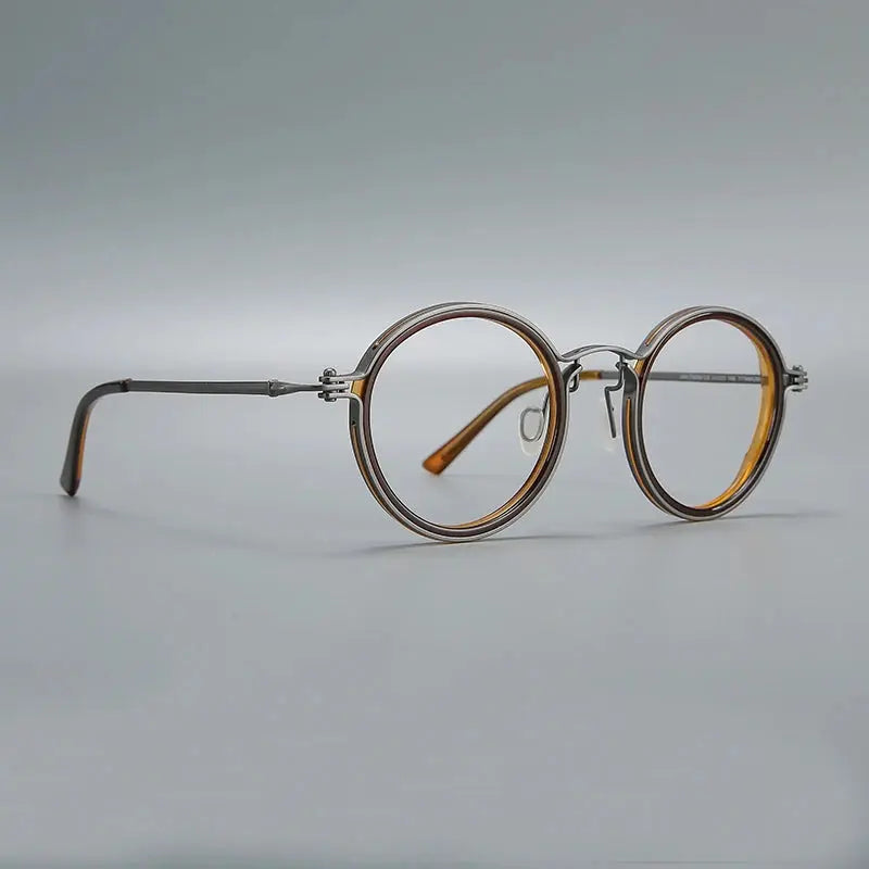 Unisex Round Full Rim Titanium Oversized Prescription Glasses 635860 — view 4 | Rx Spectacle