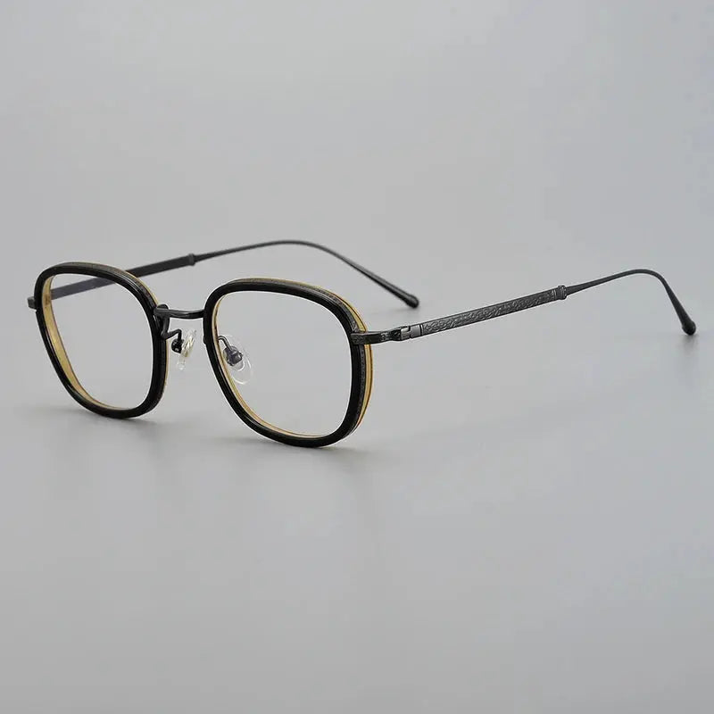 Unisex Square Full Rim Titanium Prescription Glasses 195910 — view 3 | Rx Spectacle