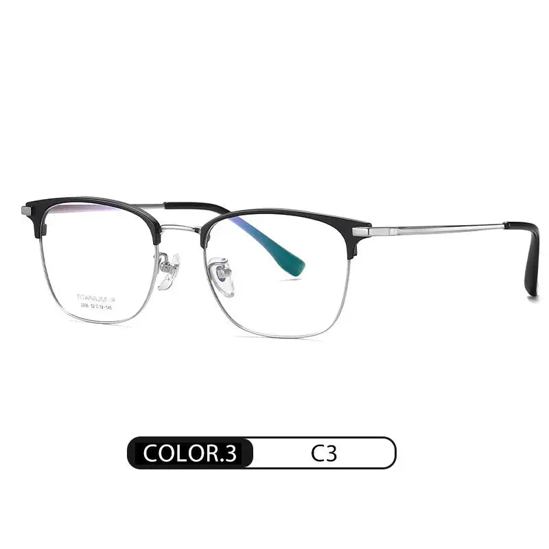 Unisex Square Full Rim Titanium Prescription Glasses 412036 — view 5 | Rx Spectacle