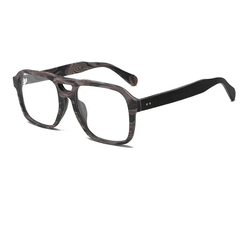 Unisex Square Full Rim Acetate Double Bridge Prescription Glasses 728187 — view 6 | Rx Spectacle