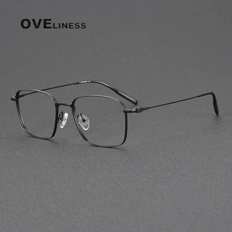 Unisex Square Full Rim Titanium Prescription Glasses 381026 — view 6 | Rx Spectacle