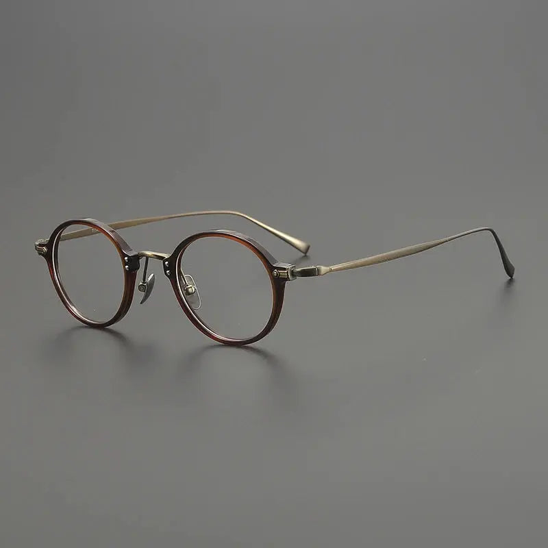 Unisex Round Full Rim Titanium Prescription Glasses 635957 — view 5 | Rx Spectacle