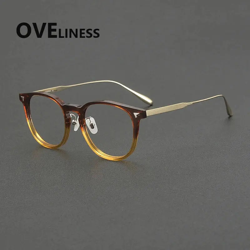 Unisex Round Full Rim Titanium Prescription Glasses 39555 — view 5 | Rx Spectacle