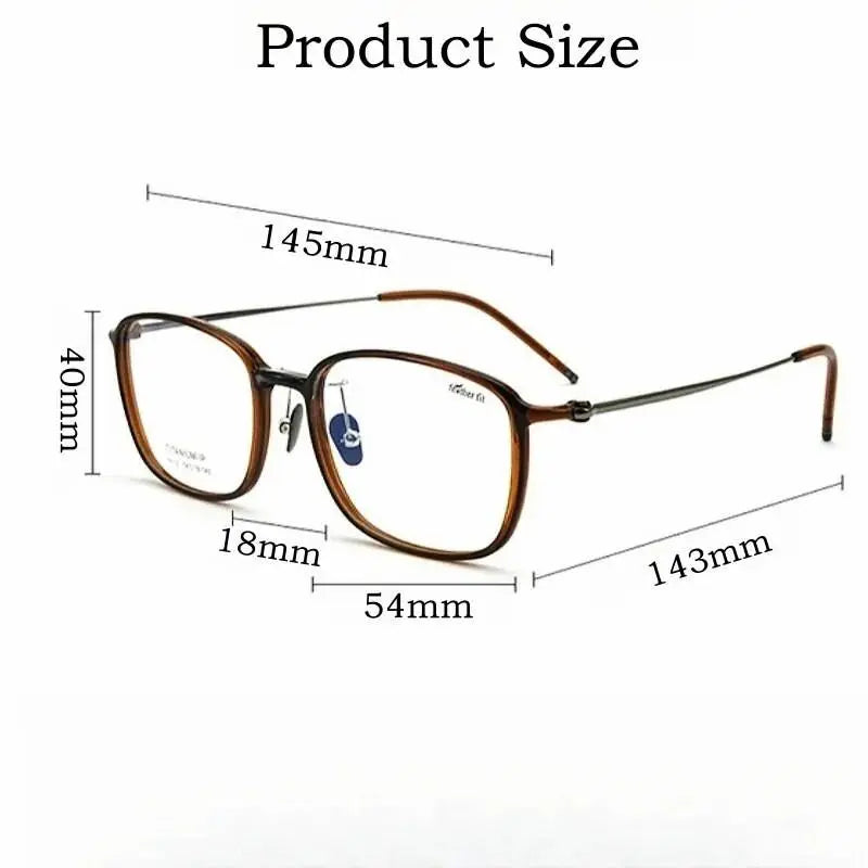 Unisex Square Full Rim Titanium Prescription Glasses L9112 — view 5 | Rx Spectacle