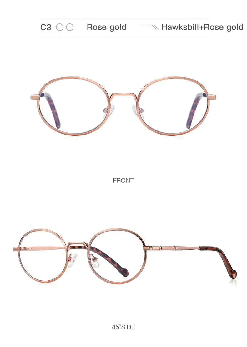 Women's Round Full Rim Alloy Prescription Glasses 3058 — view 7 | Rx Spectacle