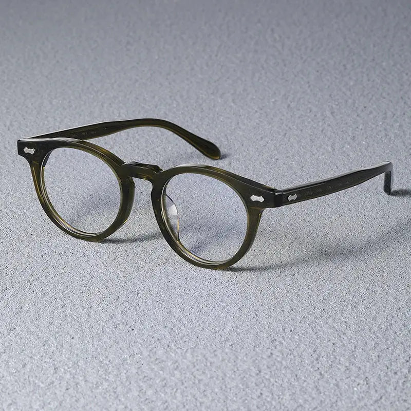 Unisex Round Full Rim Acetate Prescription Glasses Sh505 — view 6 | Rx Spectacle