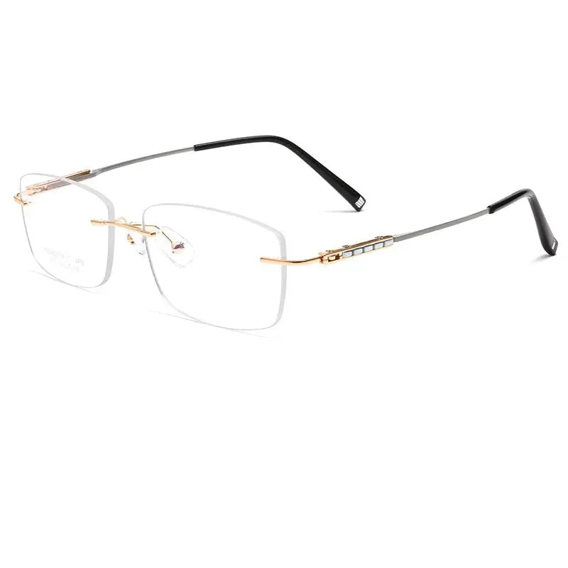 Women's Square Rimless Titanium Prescription Glasses 56210 — view 7 | Rx Spectacle