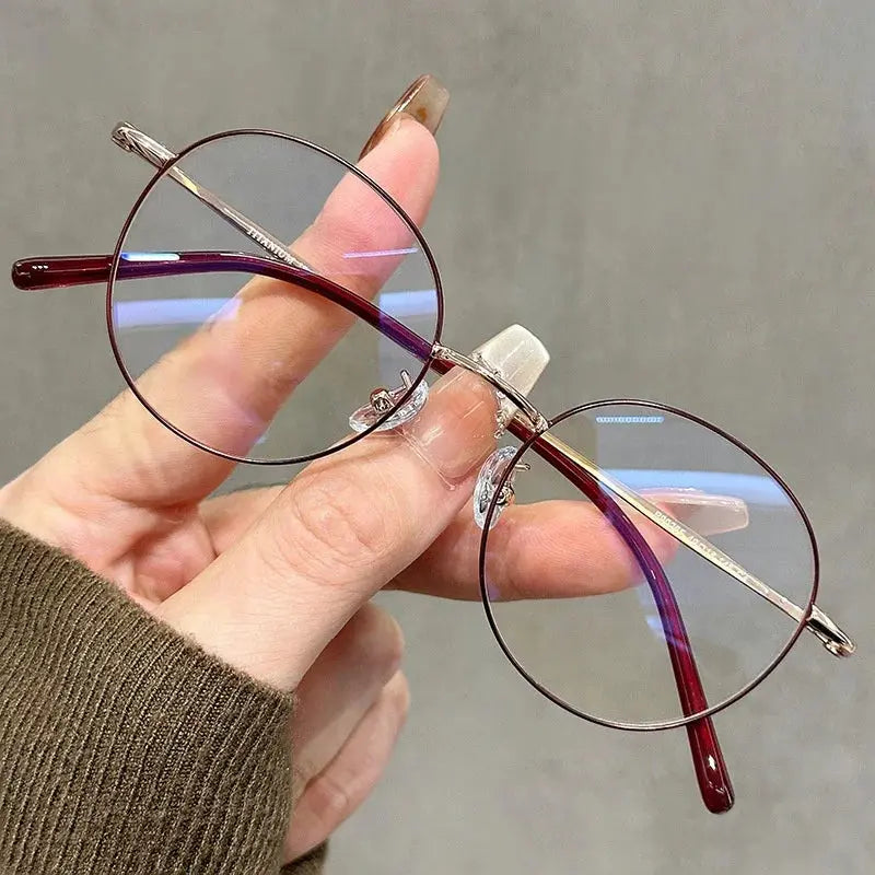 Women's Oval Full Rim Titanium Prescription Glasses 90265 — view 6 | Rx Spectacle