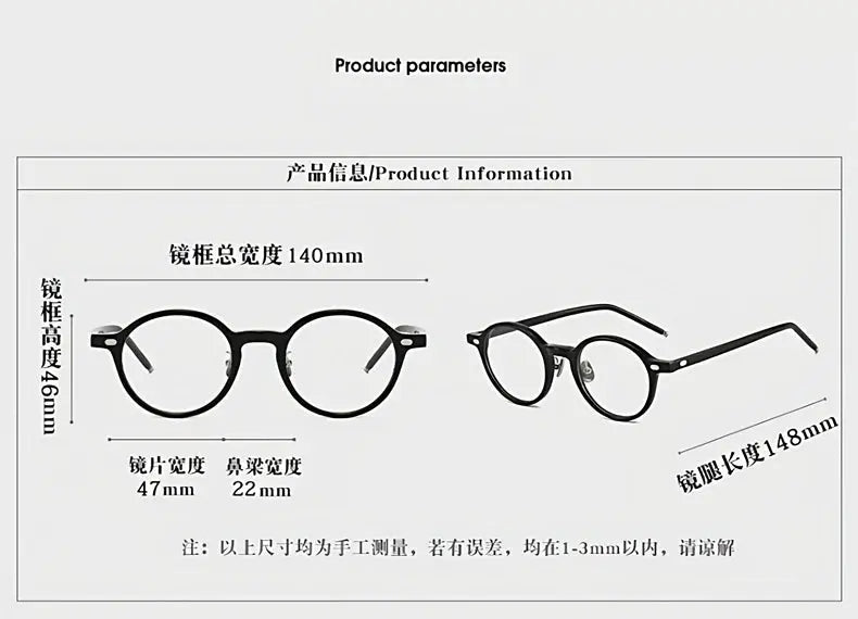 Unisex Round Full Rim Acetate Prescription Glasses 844005 — view 2 | Rx Spectacle