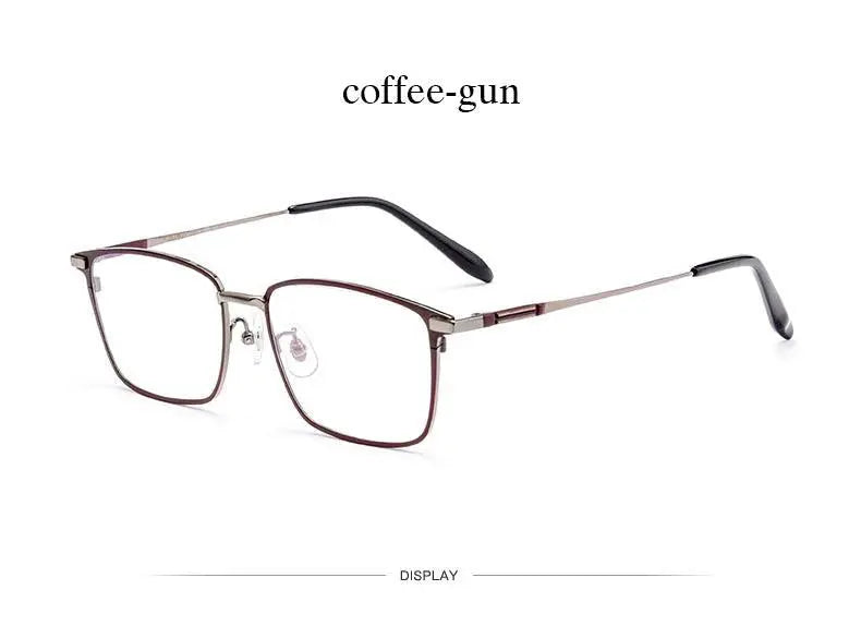 Unisex Square Full Rim Titanium Prescription Glasses L1831 — view 12 | Rx Spectacle