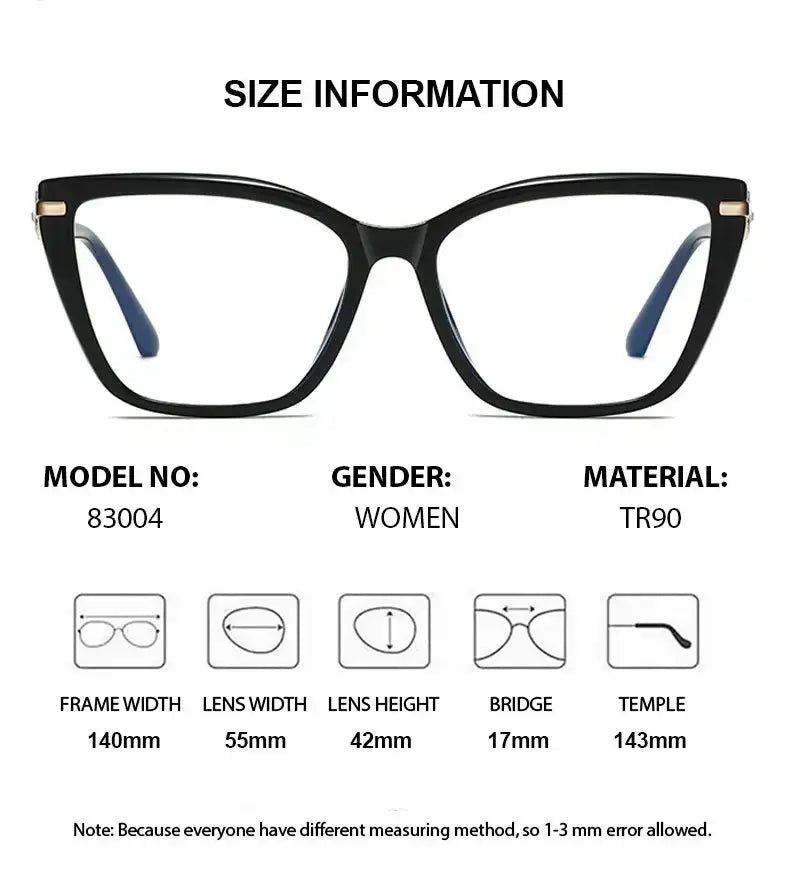 Women's Cat Eye Full Rim TR90 Prescription Glasses 883004 — view 2 | Rx Spectacle