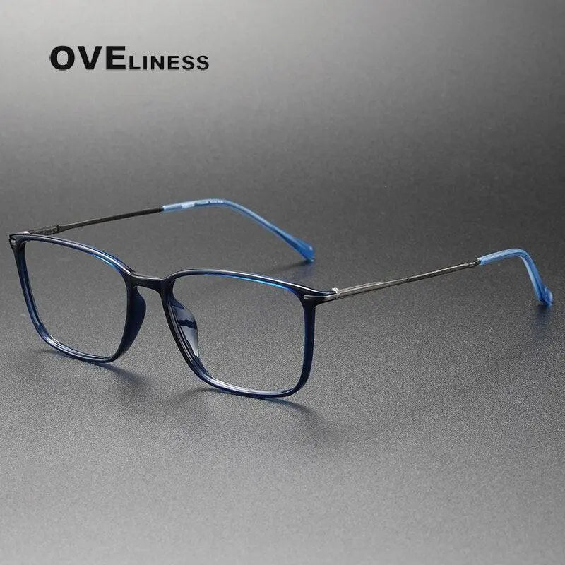 Unisex Square Full Rim Titanium Prescription Glasses 8636 — view 2 | Rx Spectacle