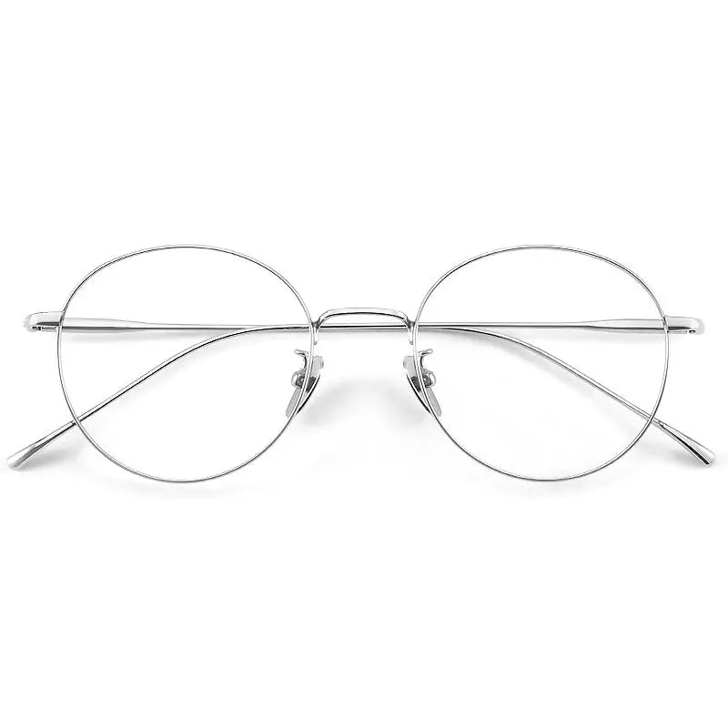 Unisex Round Full Rim Titanium Prescription Glasses Y1644 — view 6 | Rx Spectacle
