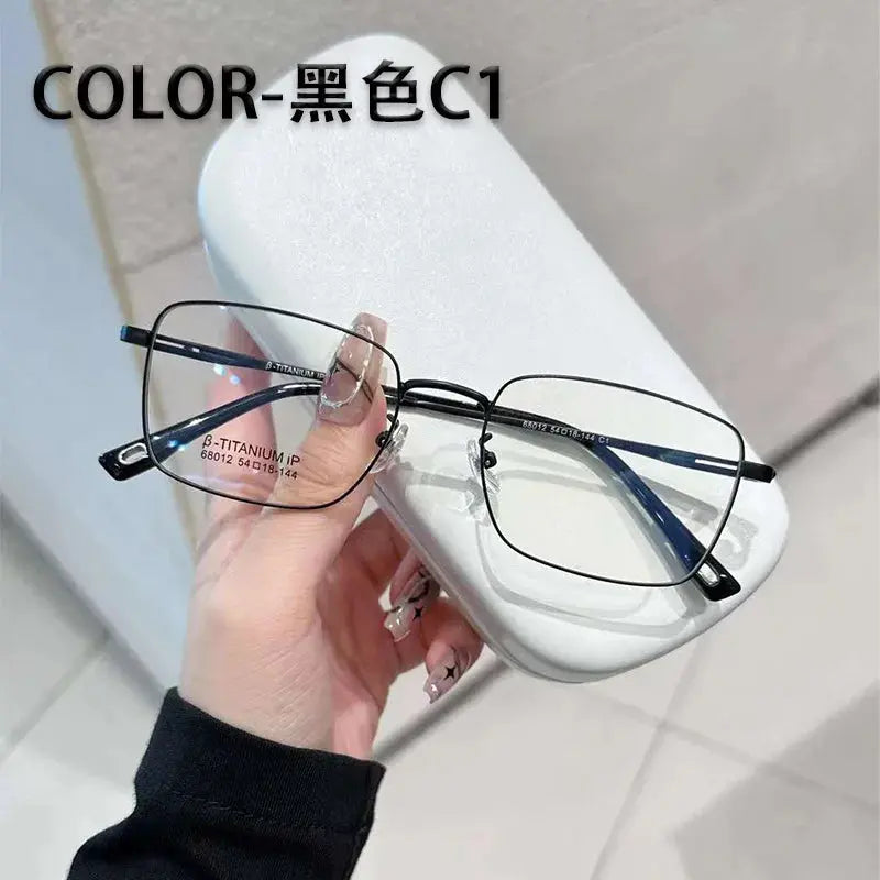 Unisex Square Full Rim Titanium Prescription Glasses 68012 — view 4 | Rx Spectacle