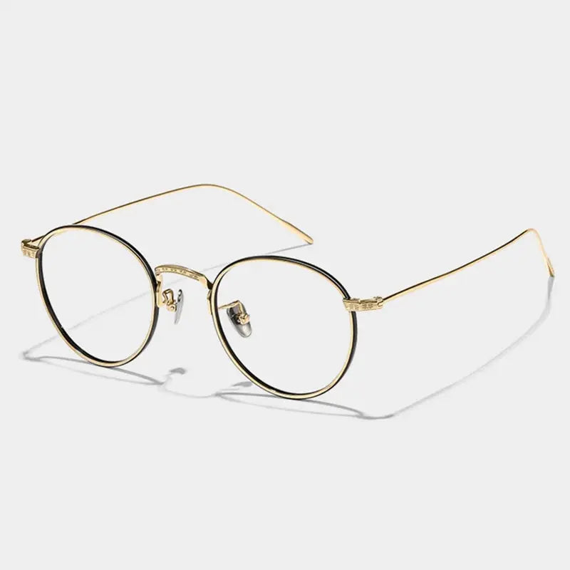 Women's Oval Full Rim Titanium Prescription Glasses 40717 — view 4 | Rx Spectacle