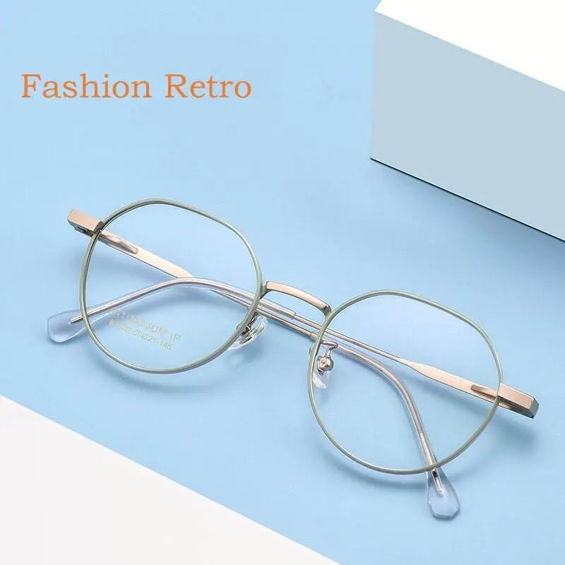 Unisex Polygon Full Rim Titanium Prescription Glasses Bt020t — view 9 | Rx Spectacle