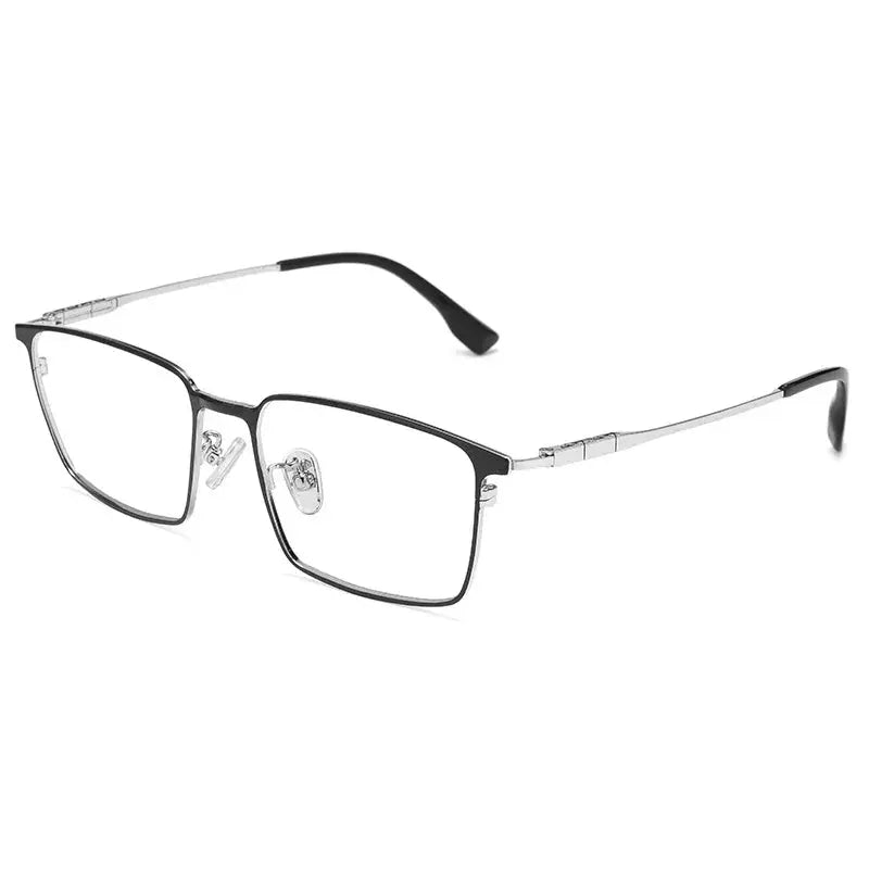 Men's Square Full Rim Titanium Prescription Glasses 86037 — view 3 | Rx Spectacle