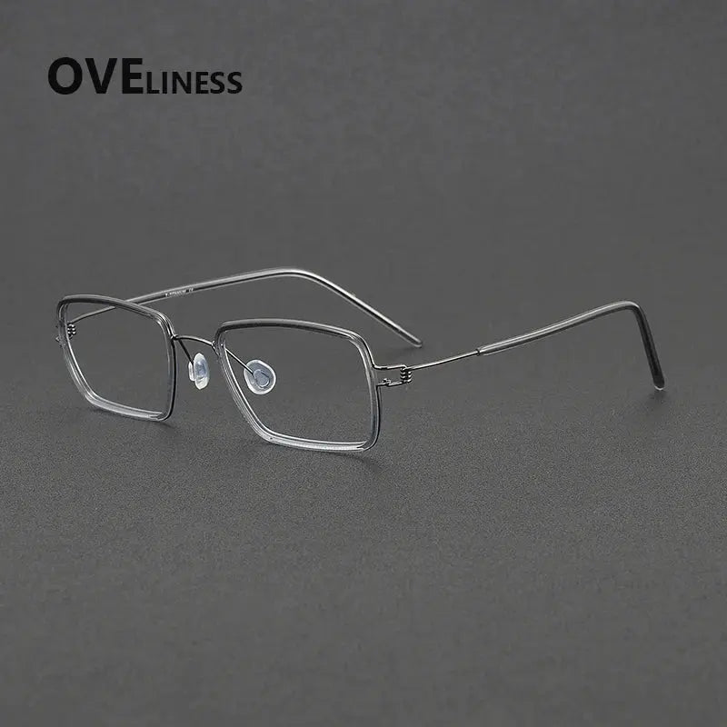 Women's Square Full Rim Titanium Prescription Glasses 381047 — view 5 | Rx Spectacle