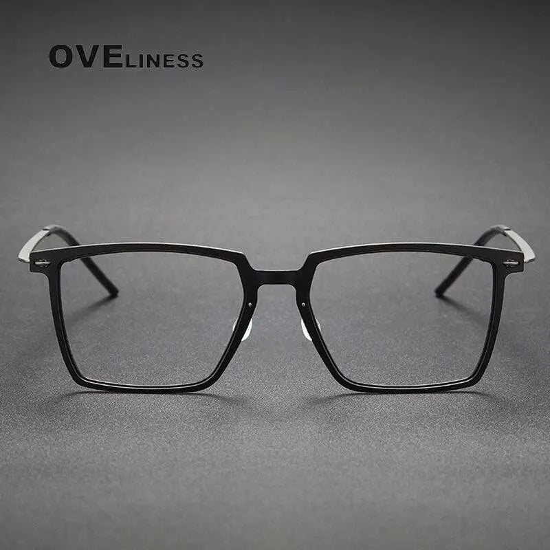 Unisex Square Full Rim Titanium Prescription Glasses — view 11 | Rx Spectacle