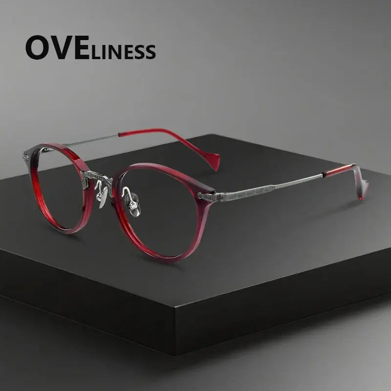 Women's Round Full Rim Titanium Prescription Glasses 926008 — view 5 | Rx Spectacle
