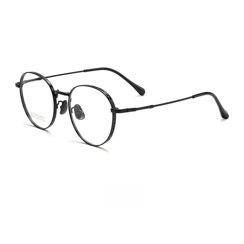 Women's Round Full Rim Titanium Prescription Glasses 50814 — view 3 | Rx Spectacle
