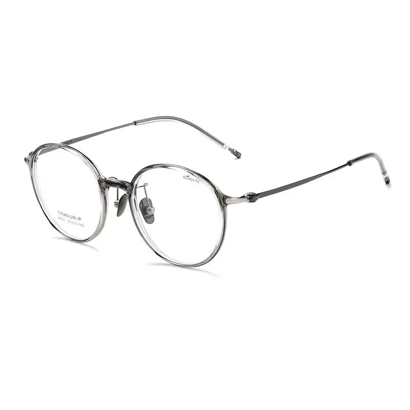 Women's Round Full Rim Titanium Prescription Glasses 9101 — view 10 | Rx Spectacle