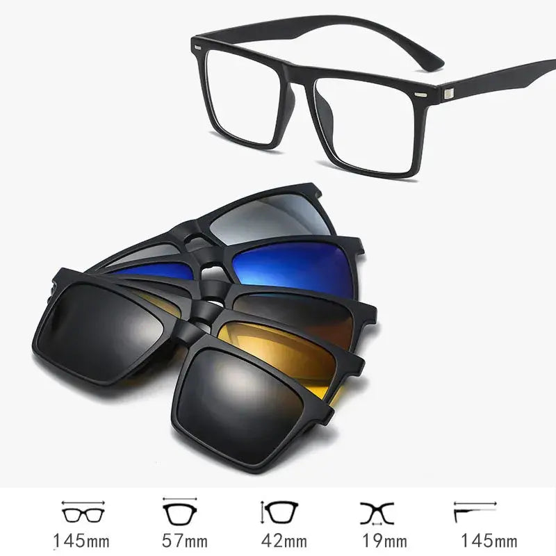 Unisex Square Full Rim Acetate Clip-On Prescription Glasses 515670 — view 11 | Rx Spectacle