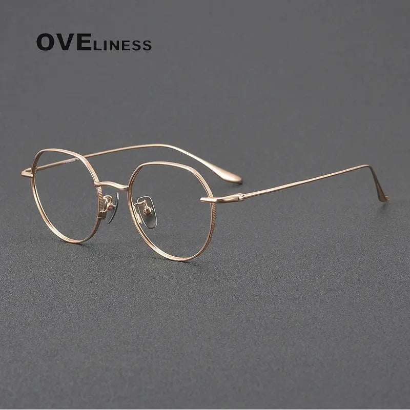Women's Oval Full Rim Titanium Flat Top Prescription Glasses 369176 — view 7 | Rx Spectacle