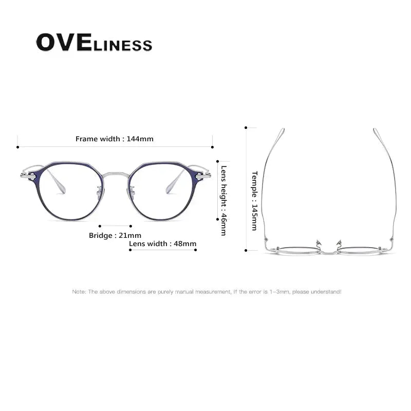 Unisex Polygon Full Rim Titanium Prescription Glasses 4821 — view 6 | Rx Spectacle