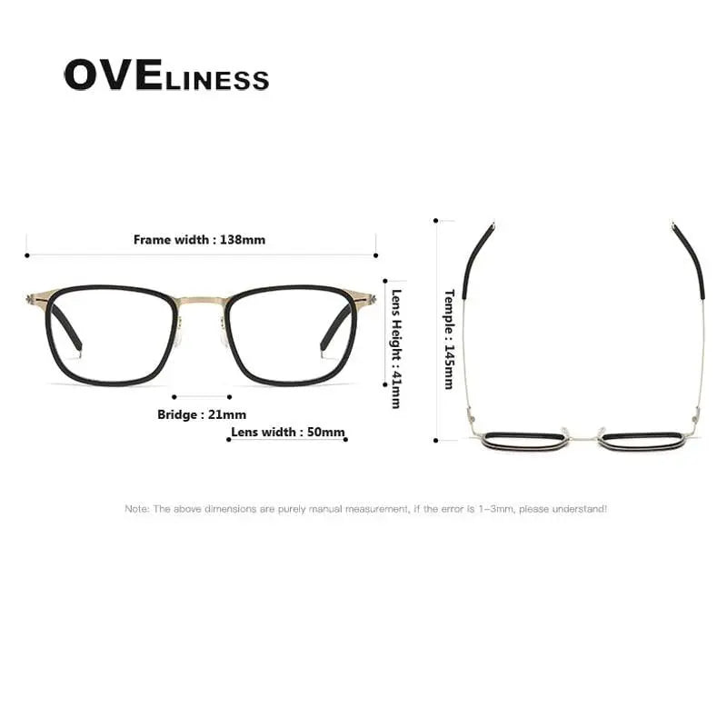 Unisex Square Full Rim Titanium Screwless Prescription Glasses 8202315 — view 8 | Rx Spectacle