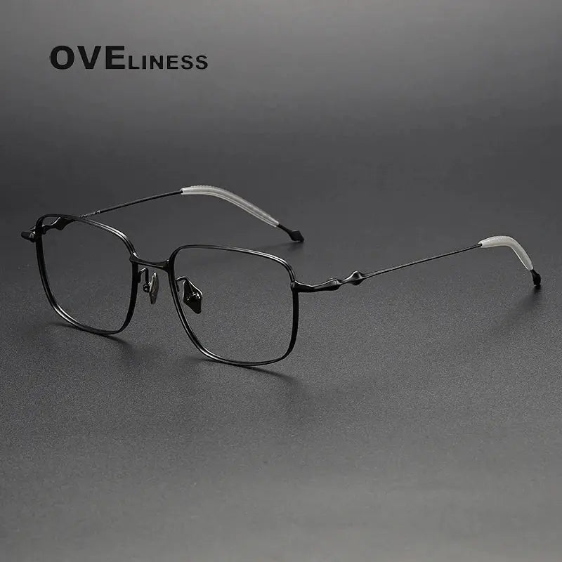 Men's Square Full Rim Titanium Oversized Prescription Glasses 14818 — view 4 | Rx Spectacle
