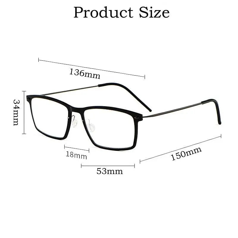 Unisex Square Full Rim Titanium Screwless Prescription Glasses 6544ND — view 7 | Rx Spectacle
