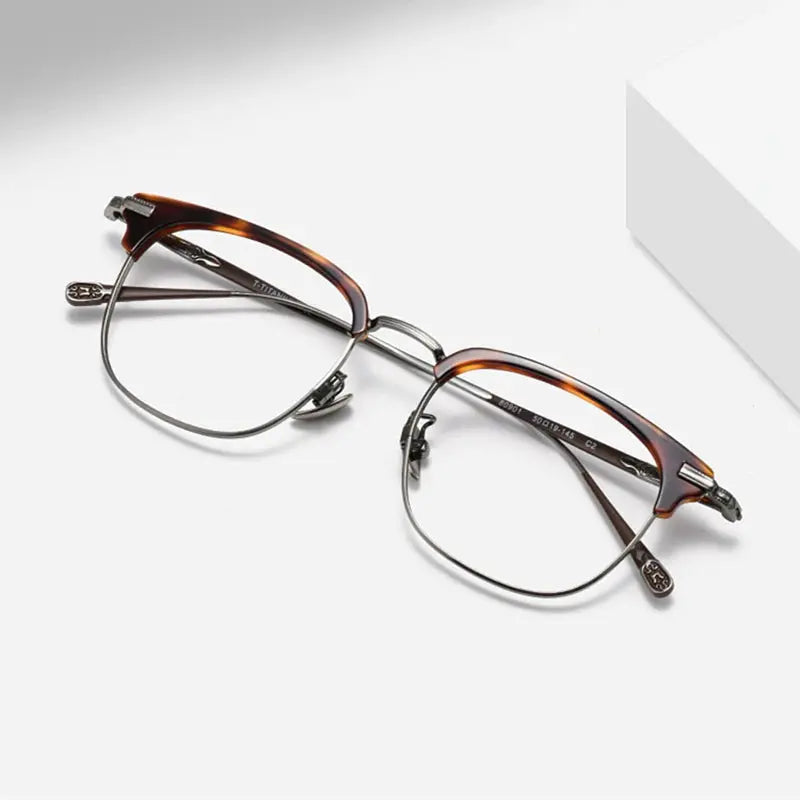 Unisex Square Full Rim Titanium Prescription Glasses 380901 — view 1 | Rx Spectacle