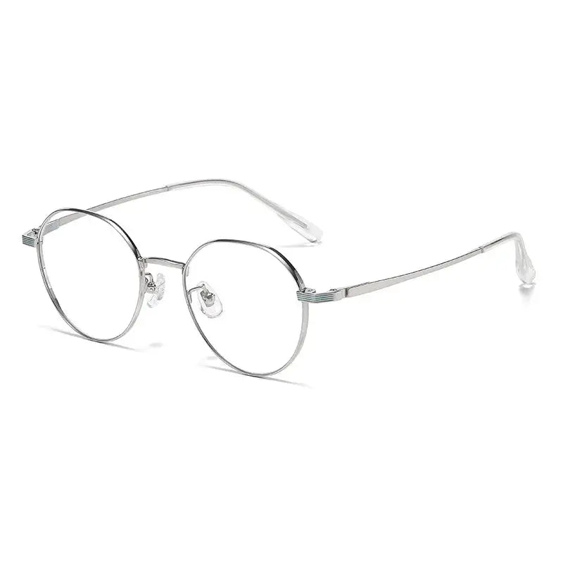 Unisex Polygon Full Rim Titanium Flat Top Prescription Glasses 98669 — view 4 | Rx Spectacle