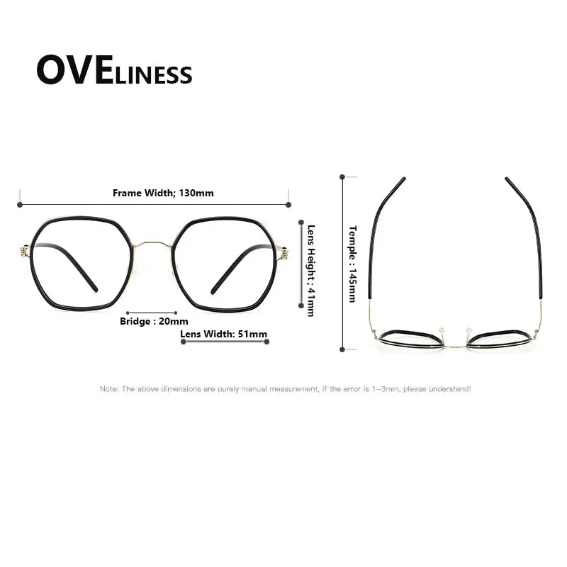 Women's Polygon Full Rim Titanium Prescription Glasses 381044 — view 2 | Rx Spectacle
