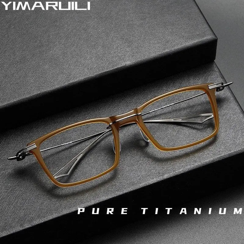 Unisex Square Full Rim Titanium Prescription Glasses 1128 — view 11 | Rx Spectacle
