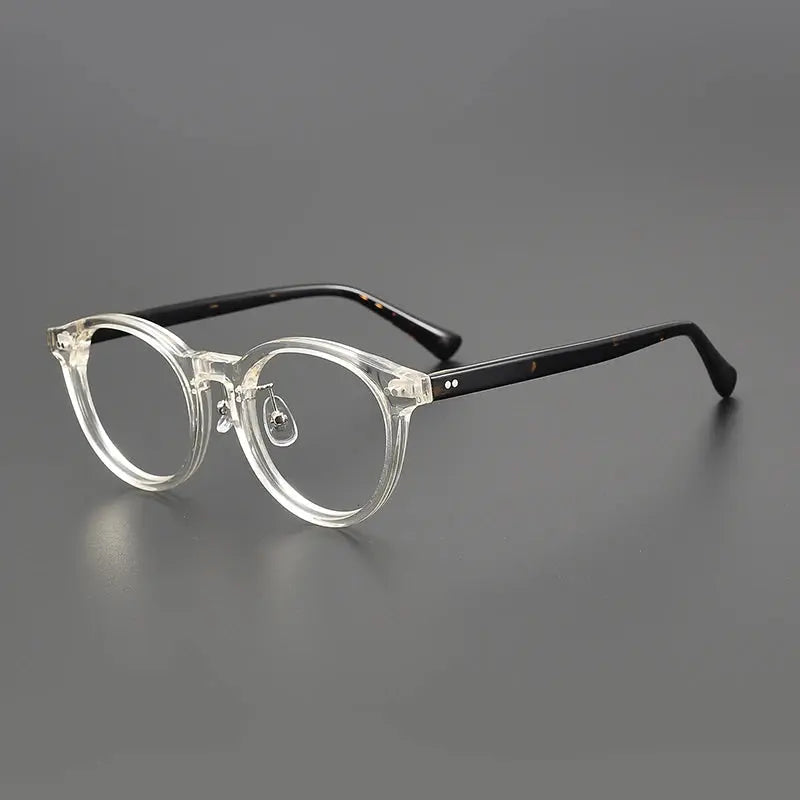 Unisex Round Full Rim Acetate Prescription Glasses 798615 — view 4 | Rx Spectacle