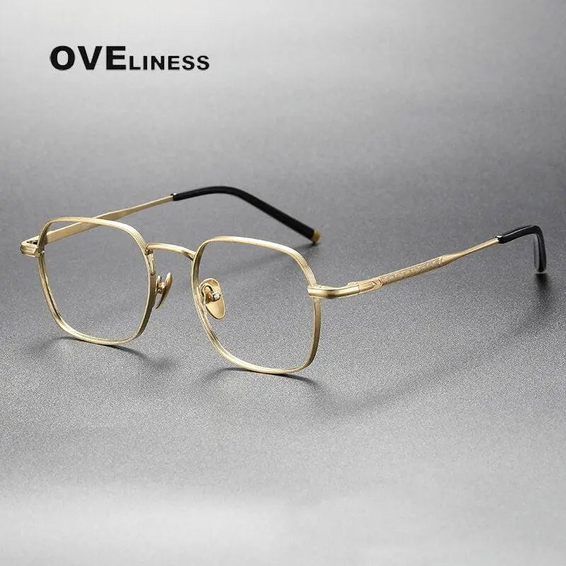 Unisex Irregular Full Rim Titanium Prescription Glasses — view 6 | Rx Spectacle