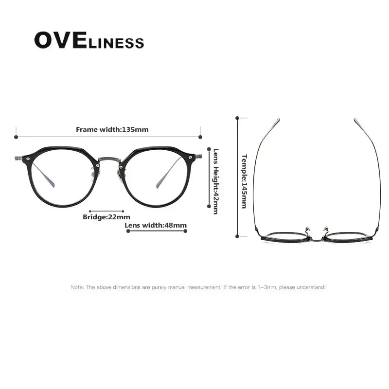 Women's Round Full Rim Titanium Prescription Glasses 34054 — view 2 | Rx Spectacle
