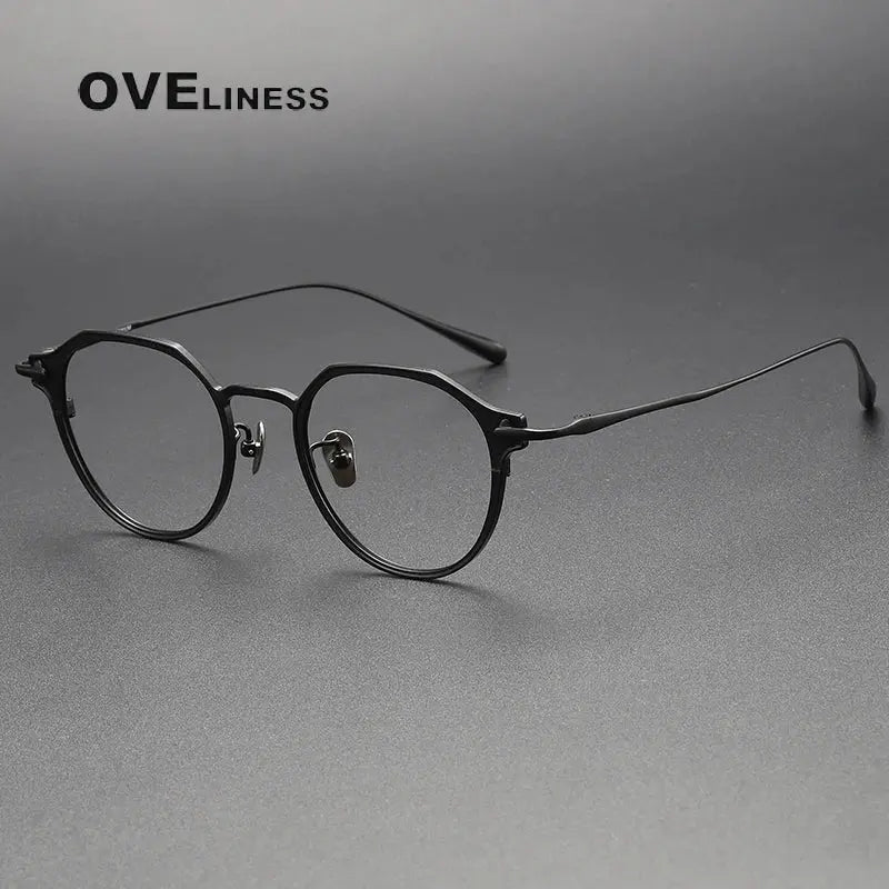 Unisex Polygon Full Rim Titanium Prescription Glasses 4821 — view 10 | Rx Spectacle