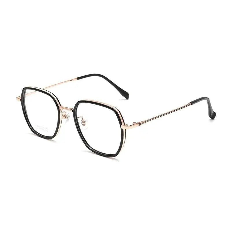 Unisex Polygon Full Rim Titanium Prescription Glasses H2230h — view 5 | Rx Spectacle