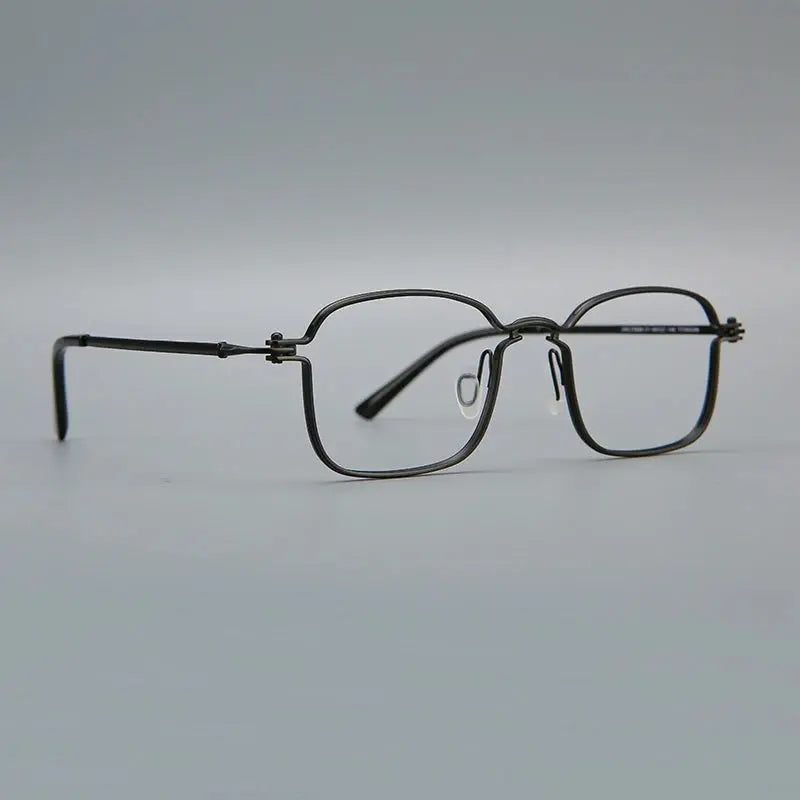 Unisex Square Full Rim Titanium Prescription Glasses 395898 — view 3 | Rx Spectacle