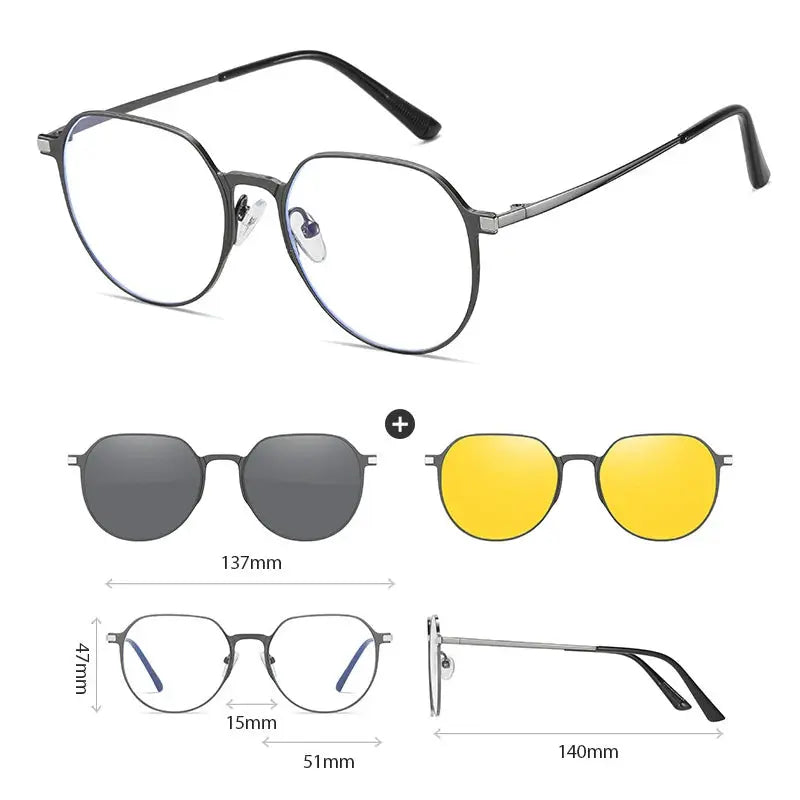Women's Square Full Rim Titanium Prescription Glasses 414819 — view 12 | Rx Spectacle